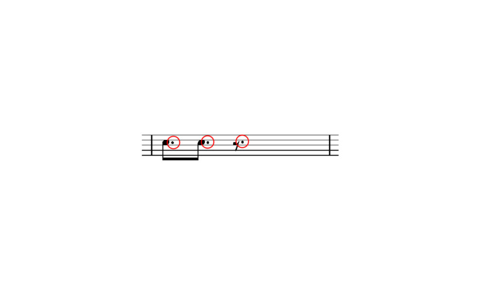 付点8分音符・休符の実際の図